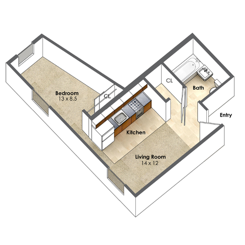 Apartment Inner Unit at Collegetown Terrace